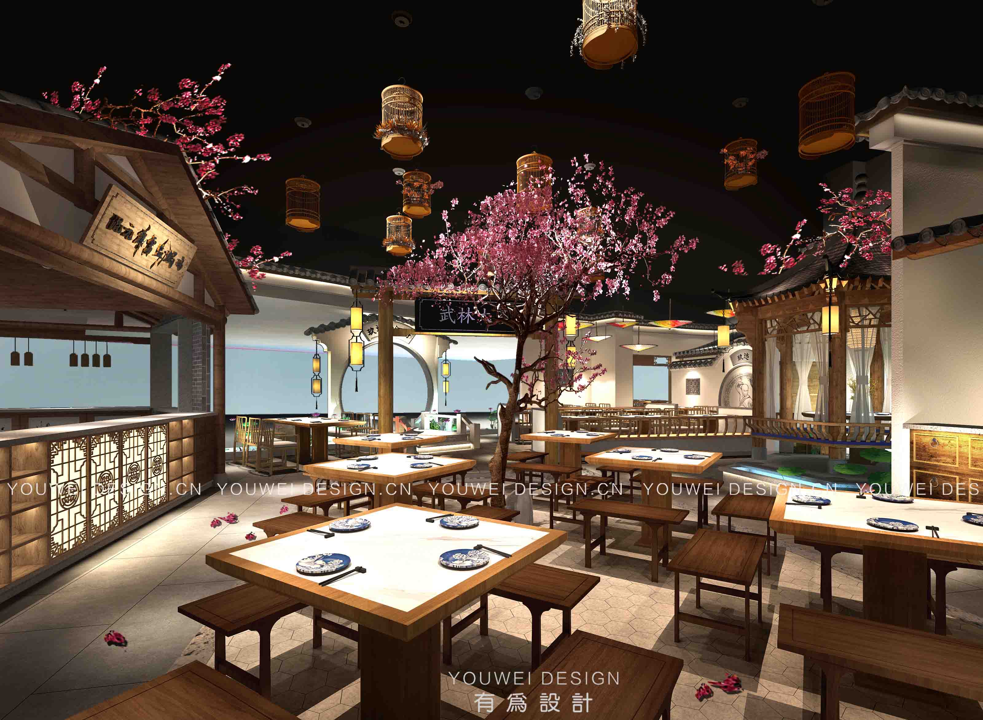 中餐厅设计案例：江门 ·  玖违河粉村餐厅设计 第2张