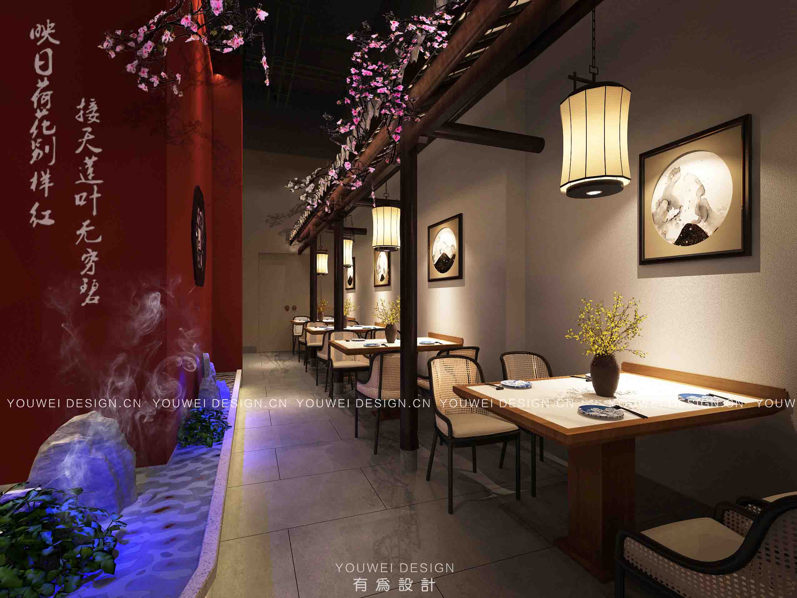 中餐厅设计案例赏析：三亚 · 首盘剁椒鱼头餐厅装修设计效果图 第6张
