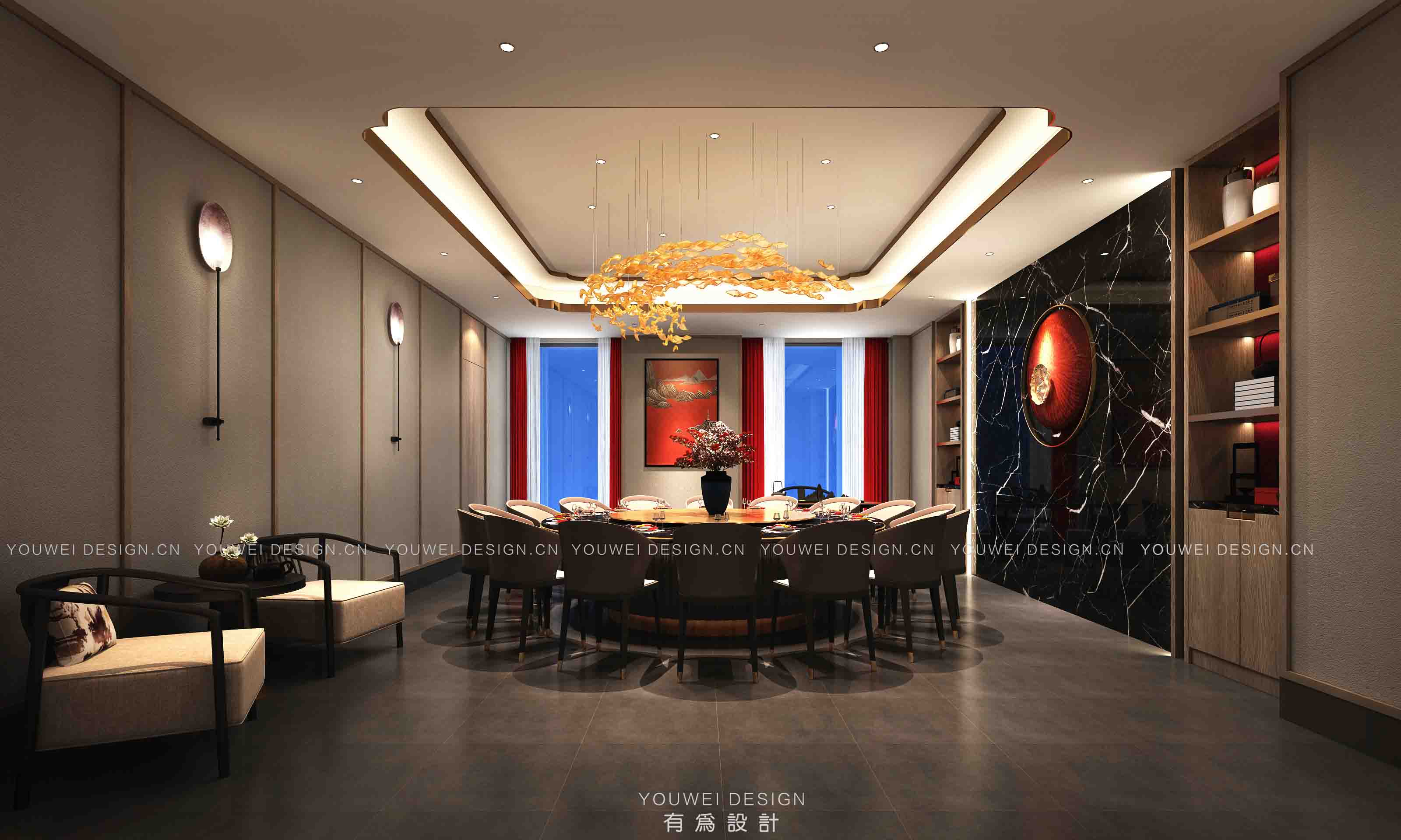 火锅店设计案例：深圳百合酒店 · 和味家海鲜火锅&刺身餐厅设计 第5张